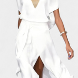 Effie Vestido Blanco Cruzado Colección Calado Exclusiva