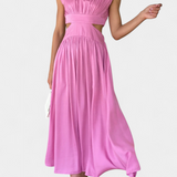 Jocelyn Conjunto Largo Minimalista Exclusivo Escote Alto