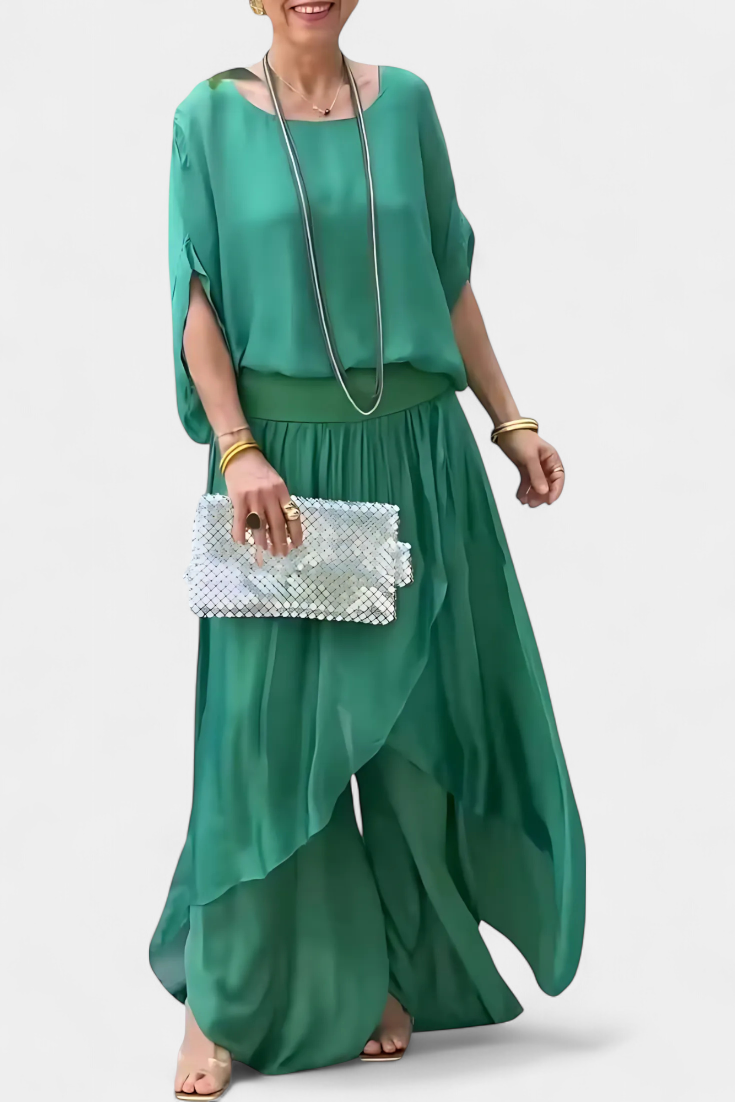 Maravilla Conjunto Fluido Top VIP Holgado Falda Asimétrica