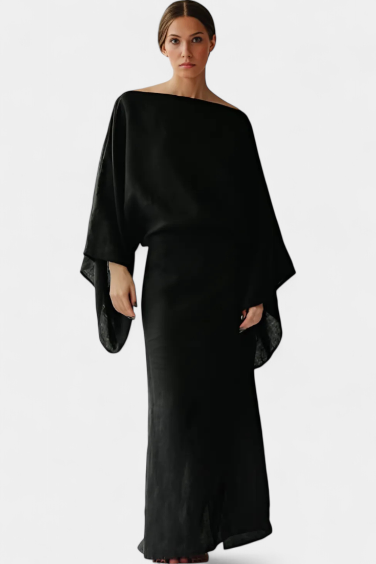 Kamilia Vestido Kimono Lino Y Algodón Cinturón Exclusivo