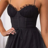 Eileen Vestido Midi De Tul Elegante Con Corsé Exclusivo