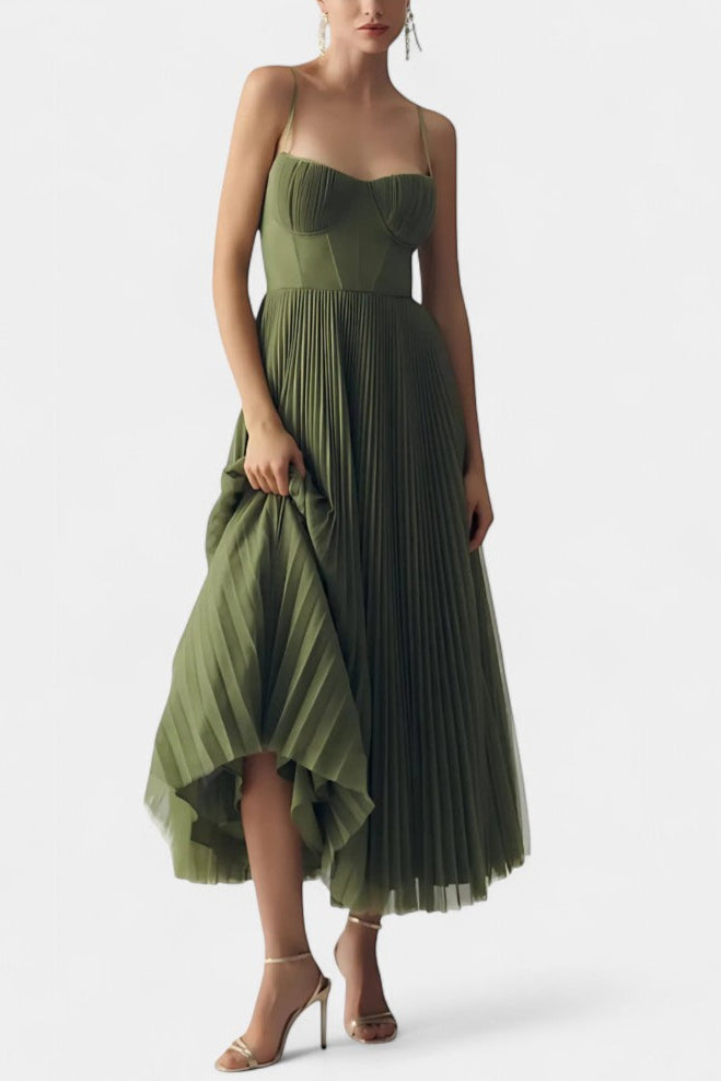 Ottilie Vestido Chiffon Plisado Corsé Esculpido Colección