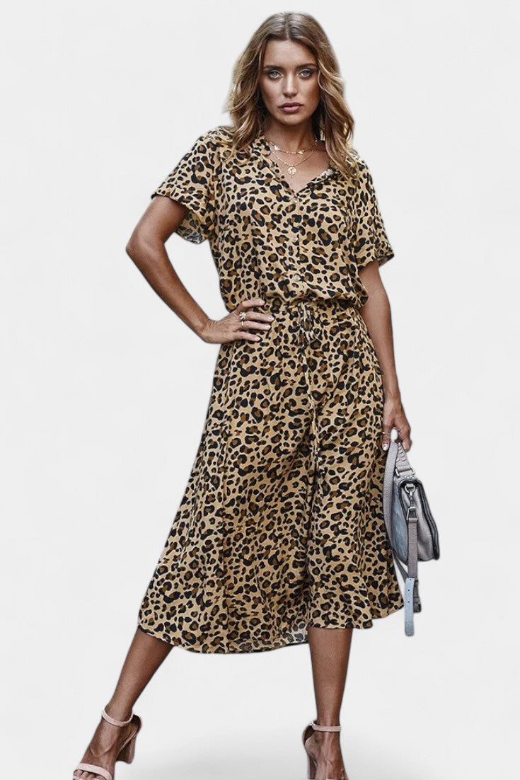 Rovena Vestido Midi Lunares Camisero Colección Exclusiva